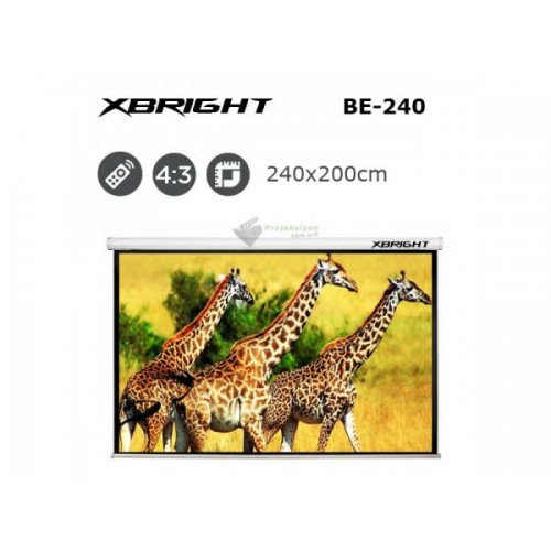 XBRIGHT BE-240 Motorlu Projeksiyon Perdesi (240x200cm)